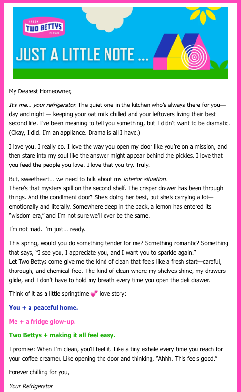 Fridge love letter